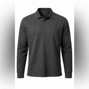 Daniel Cremieux Signature Men’s 2XL Dark Gray Long Sleeve Polo Cotton Business